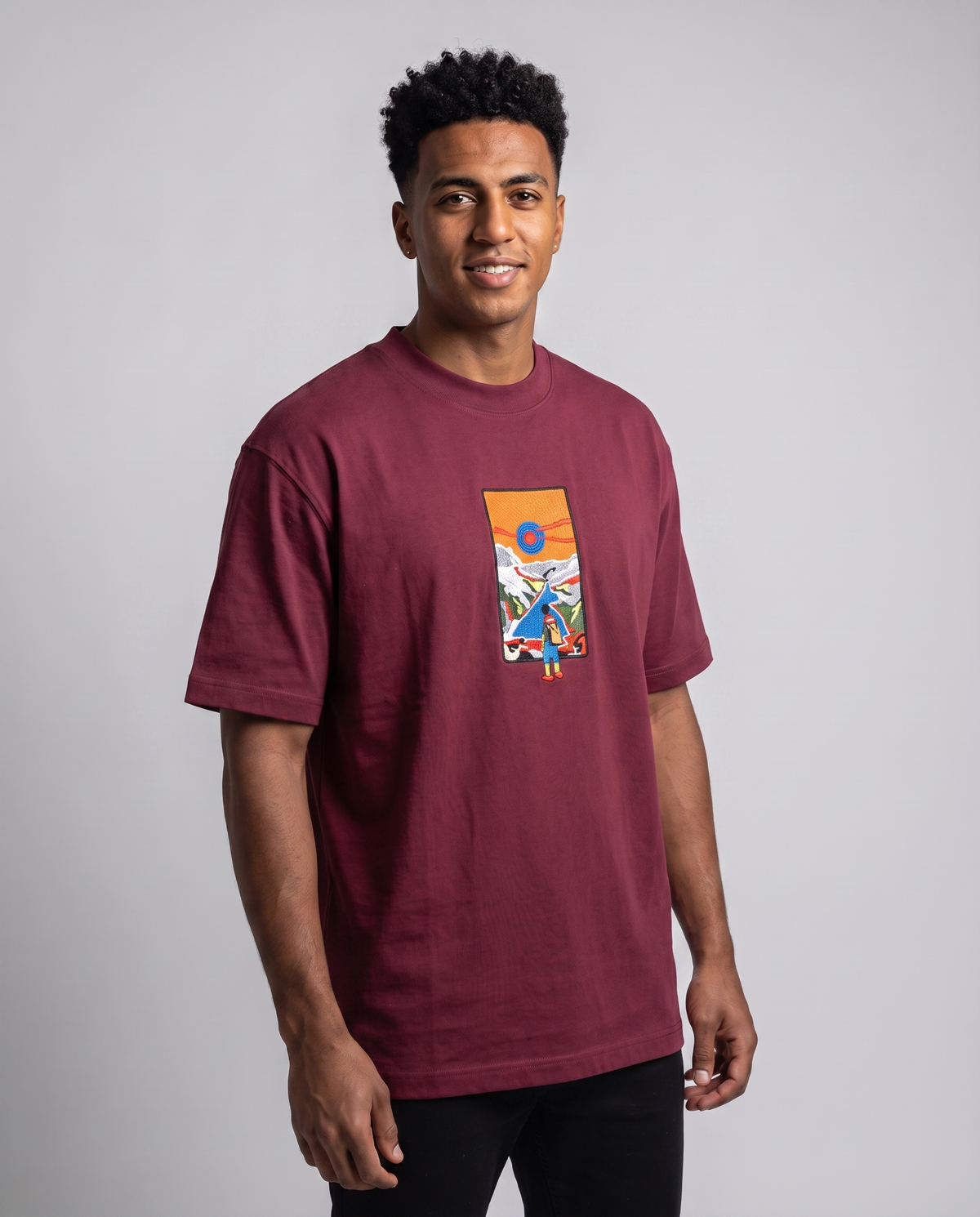 Wanderer Embroidery Box Fit T-Shirt